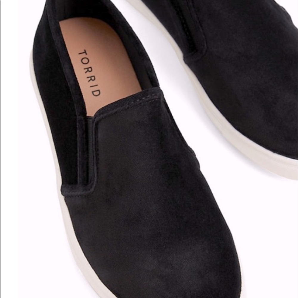 Velvet black slip ons- NWT